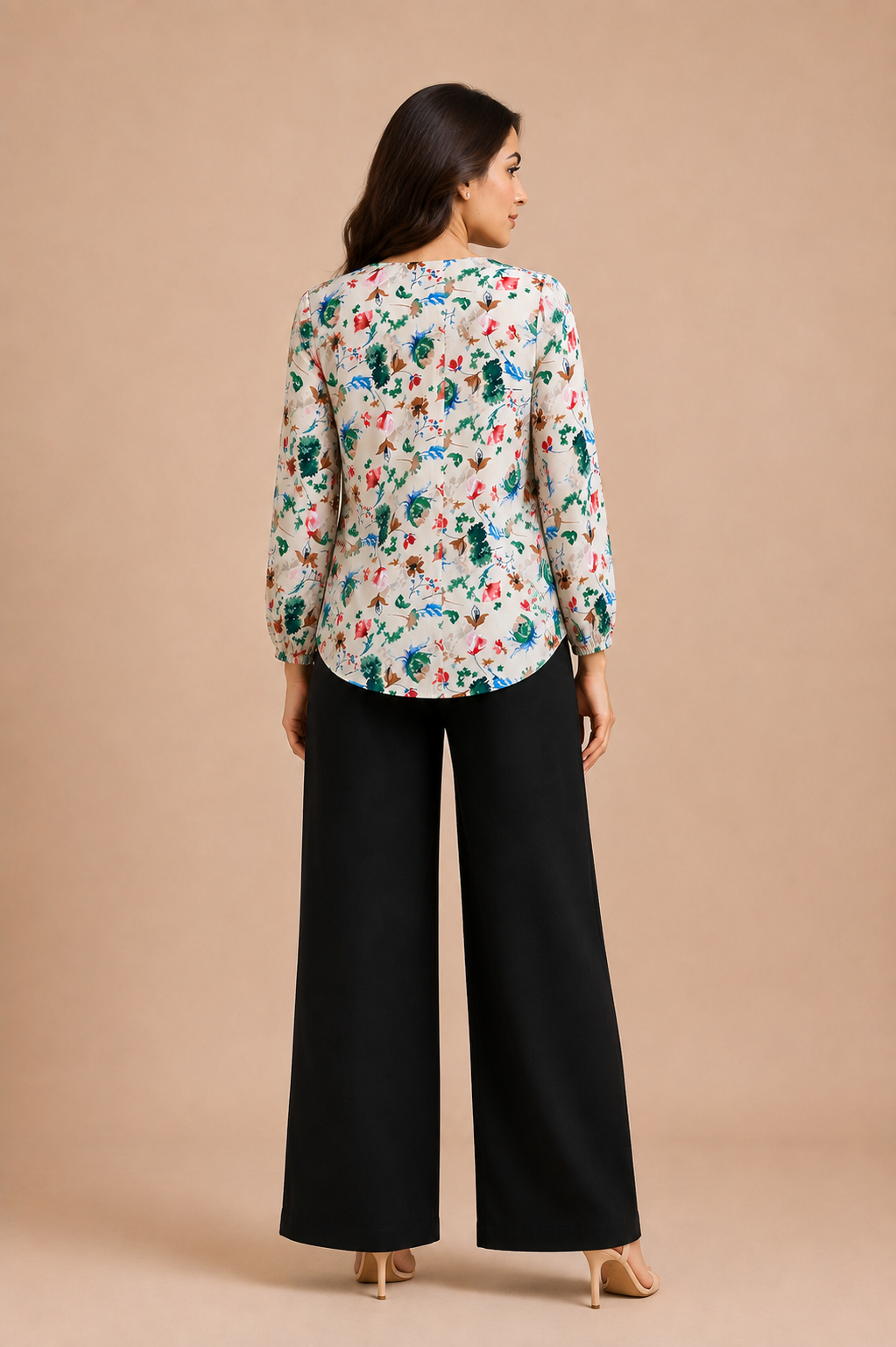 Floral Printed Casual Button-Up Top D81