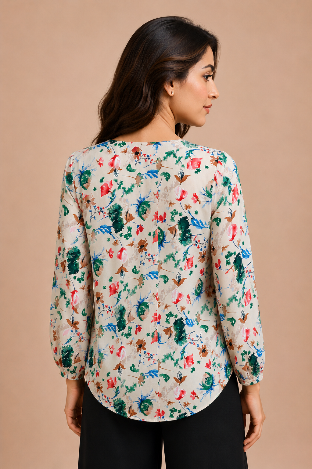 Floral Printed Casual Button-Up Top D81