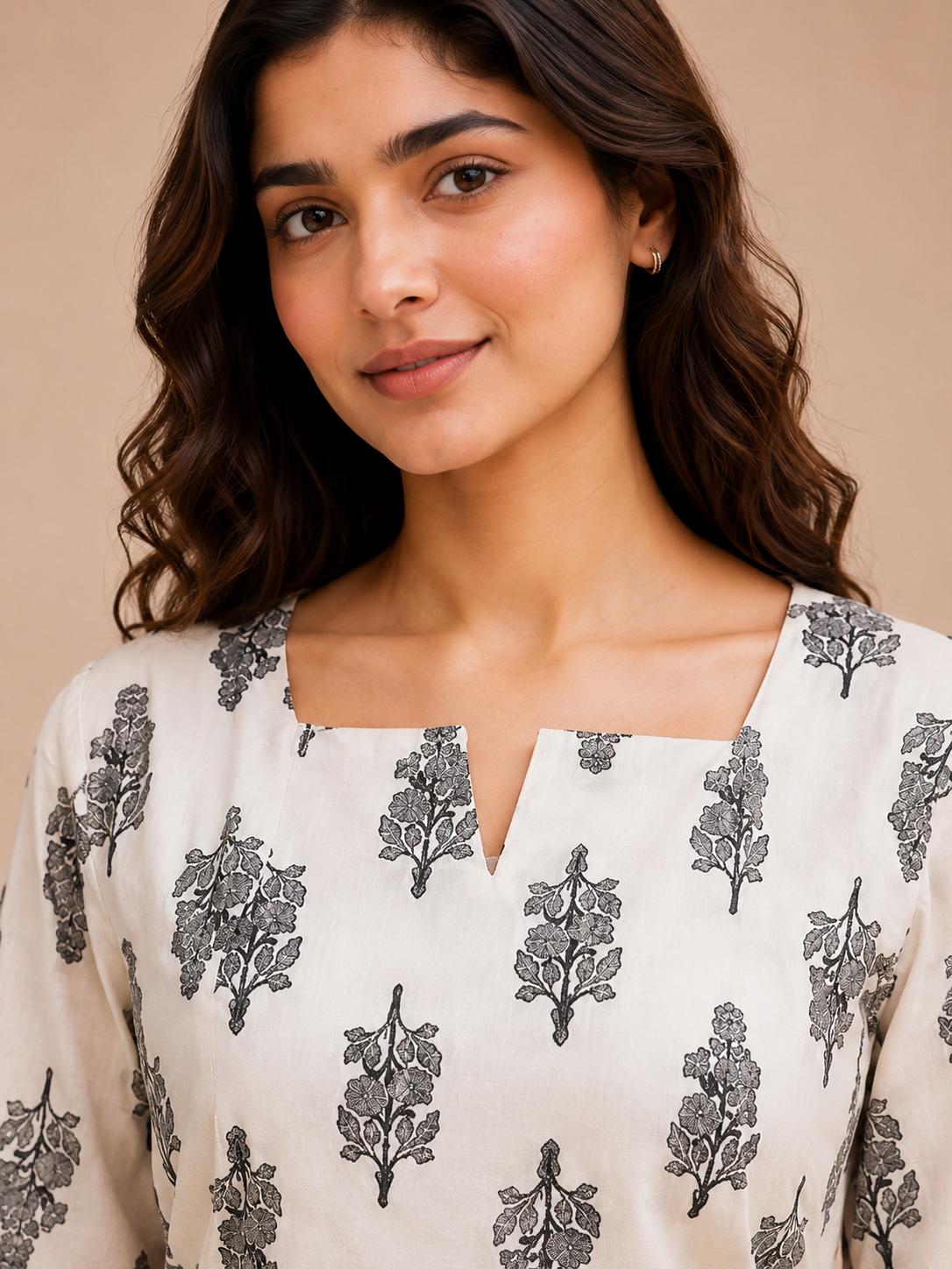 Women's Floral Print Side Tie Casual Top D78