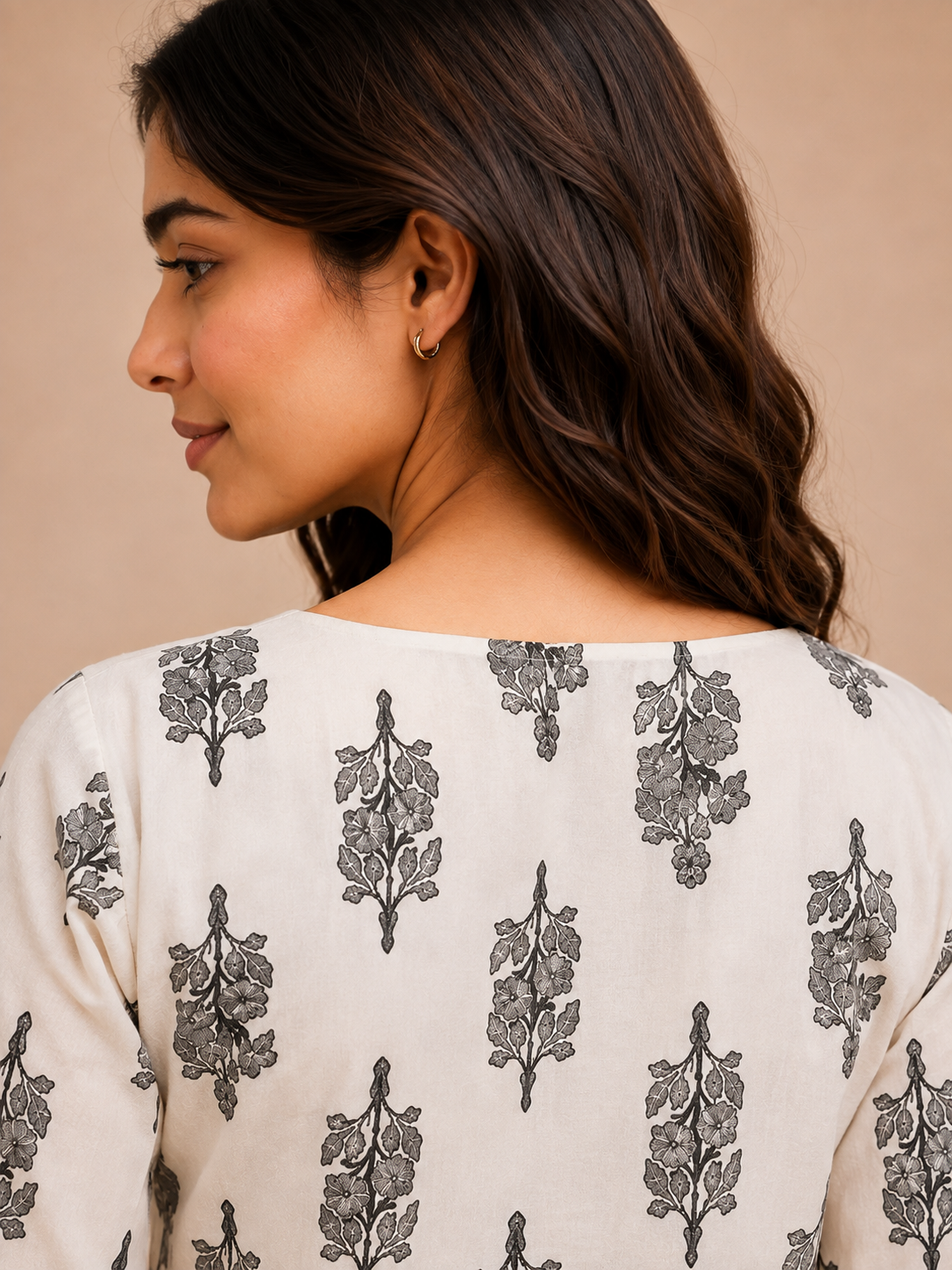 Women's Floral Print Side Tie Casual Top D78
