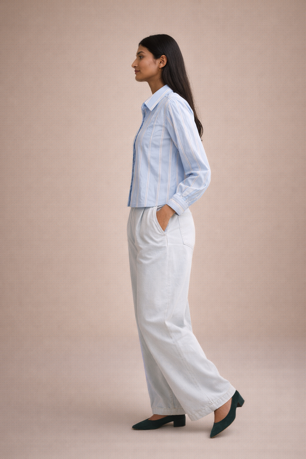 The Sky Blue Striped Button-Down D48