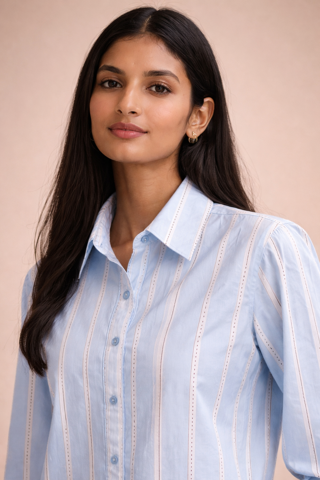 The Sky Blue Striped Button-Down D48