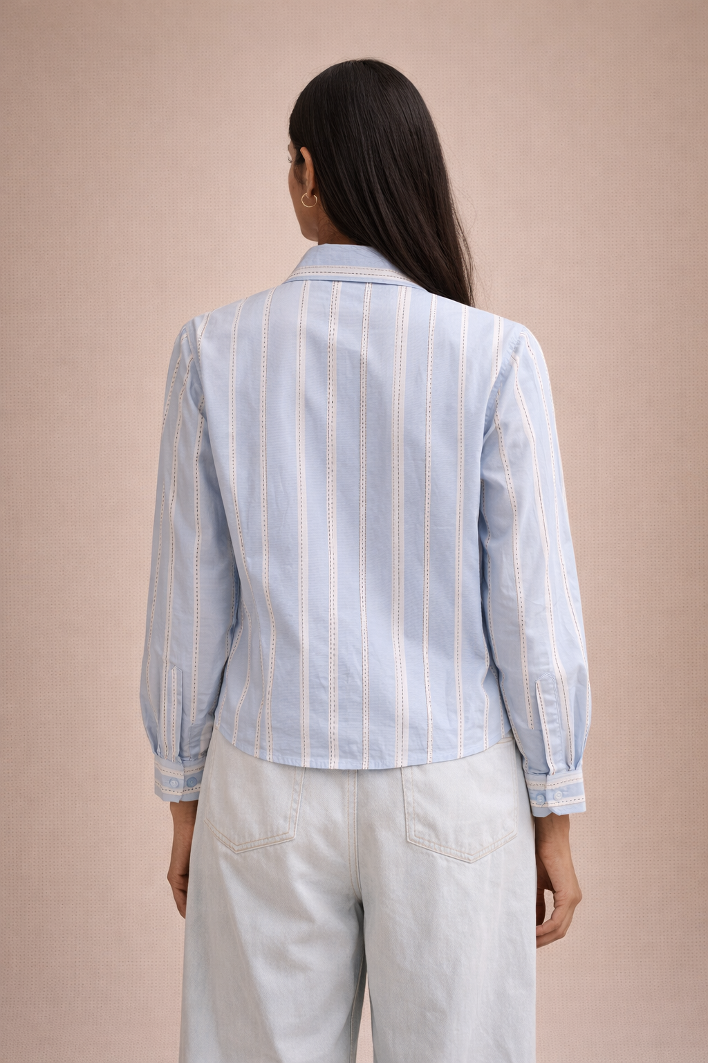 The Sky Blue Striped Button-Down D48