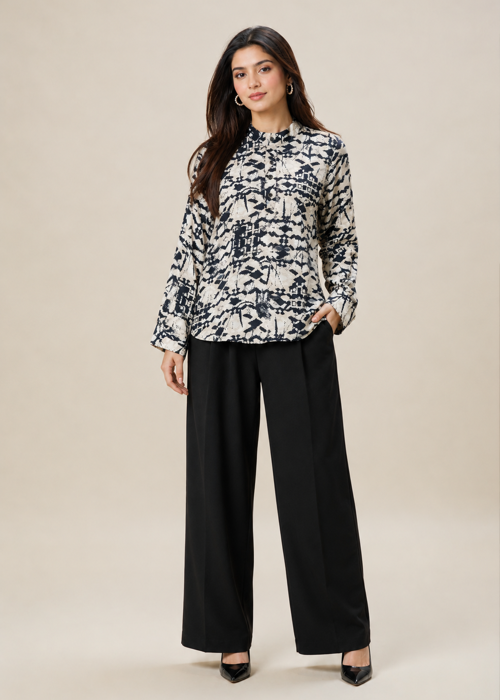 Artisanal Block-Print Inspired Fusion Tunic D63
