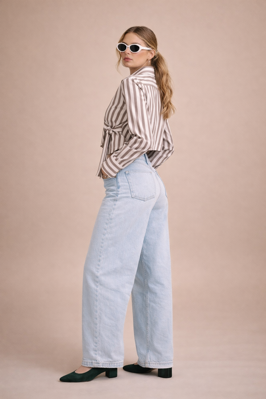 Women’s Modern Striped Wrap Shirt D46