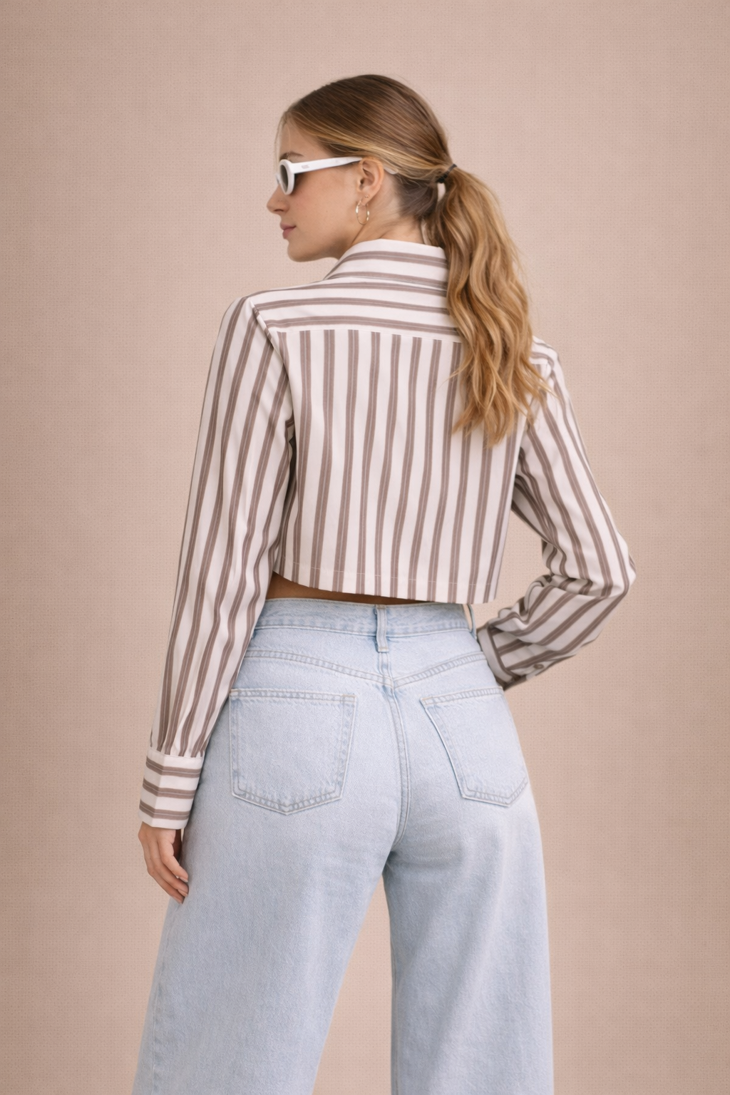 Women’s Modern Striped Wrap Shirt D46